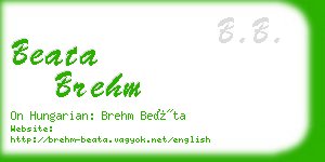 beata brehm business card